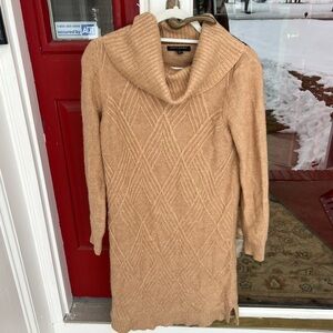 Banana Republic Camel Cowl Neck Sweater Dress